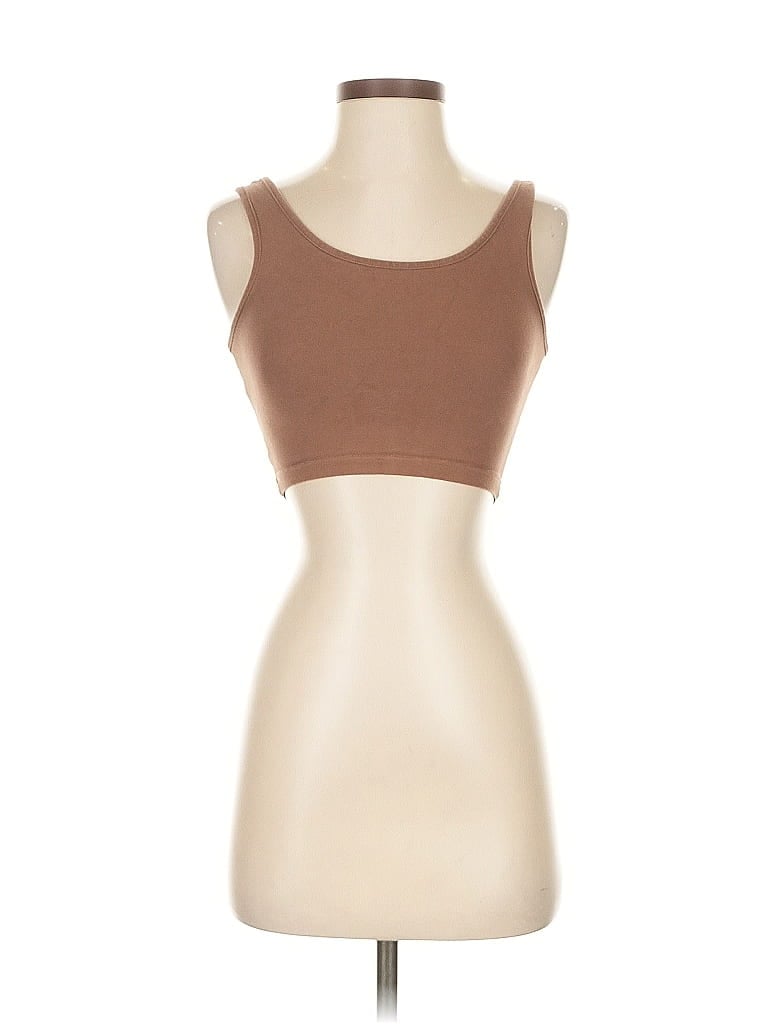 Pre-owned Unbranded Tube Top Brown Strapless Neckline Tops