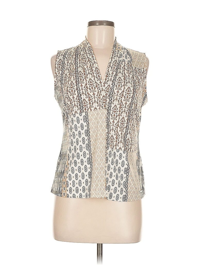 Pre-owned Calvin Klein Sleeveless Blouse In White