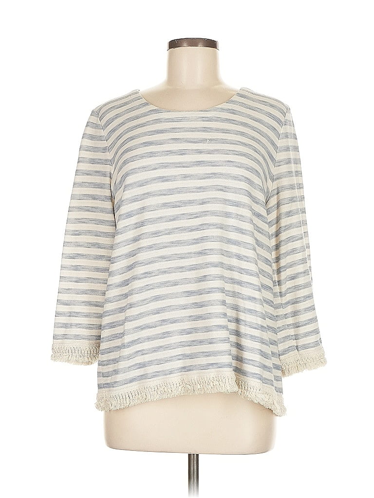 Pre-owned Jjill 3/4 Sleeve T-shirt In White