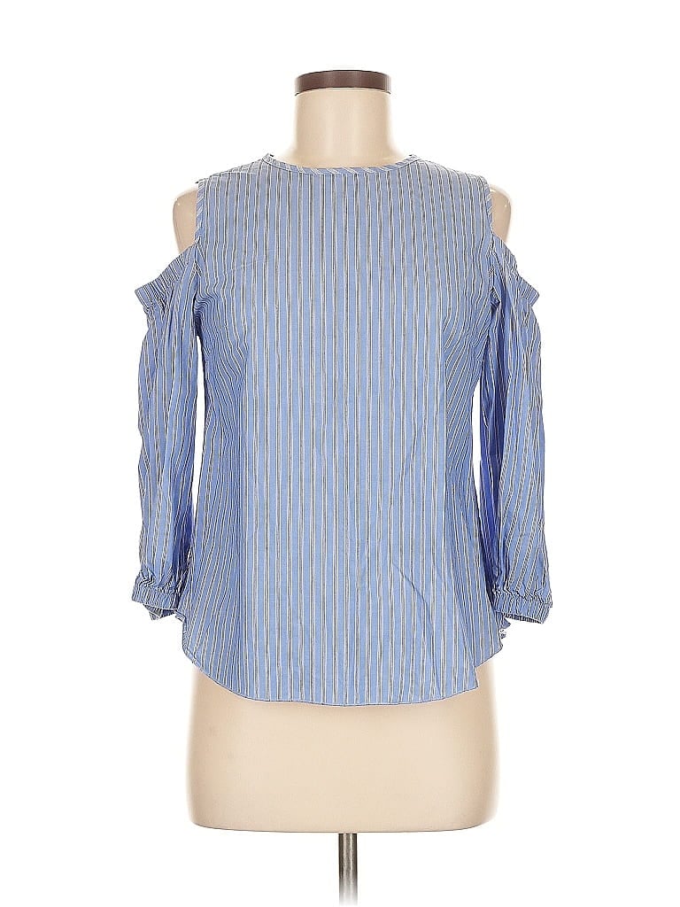 Pre-owned E&m Collection 3/4 Sleeve Blouse In Blue