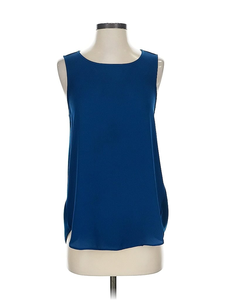 Pre-owned Ann Taylor Loft Sleeveless Blouse In Blue