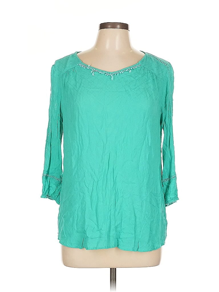 Click to view more detailed imagery on our partner's website Pre-owned Skies Are Blue 3/4 Sleeve Blouse In Blue