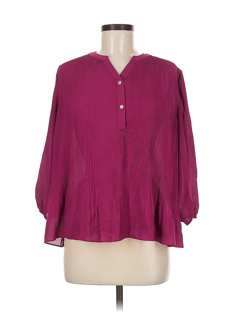 Click to view more detailed imagery on our partner's website Pre-owned Nanette Lepore 3/4 Sleeve Blouse In Burgundy