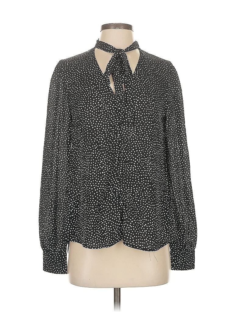 Pre-owned Lulus Long Sleeve Blouse In Black