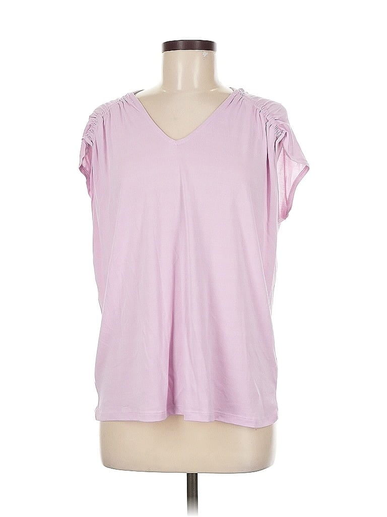 Pre-owned Nine West Short Sleeve Top Pink V Neck Tops
