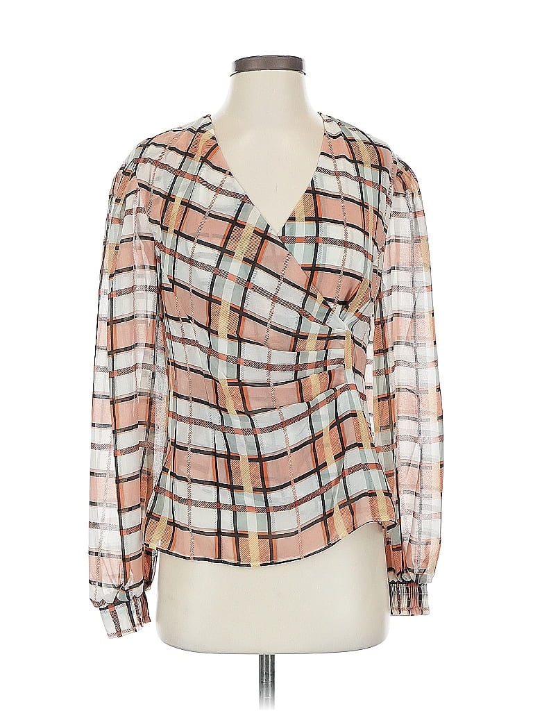 Pre-owned Cabi Long Sleeve Blouse In Orange