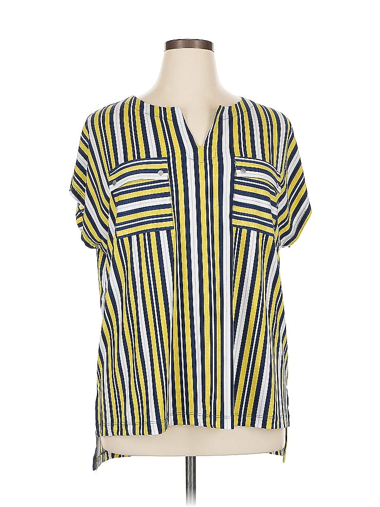 Pre-owned Jones New York Signature Short Sleeve T-shirt In Yellow