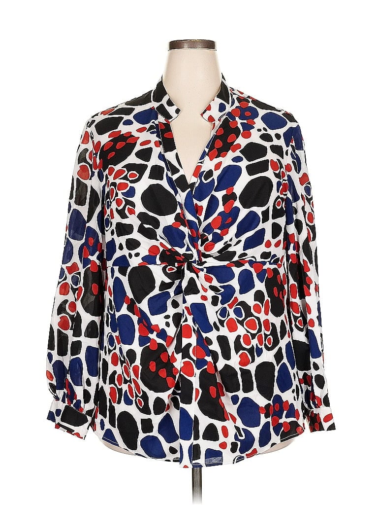 CHADWICKS Pre-owned Long Sleeve Blouse In Blue