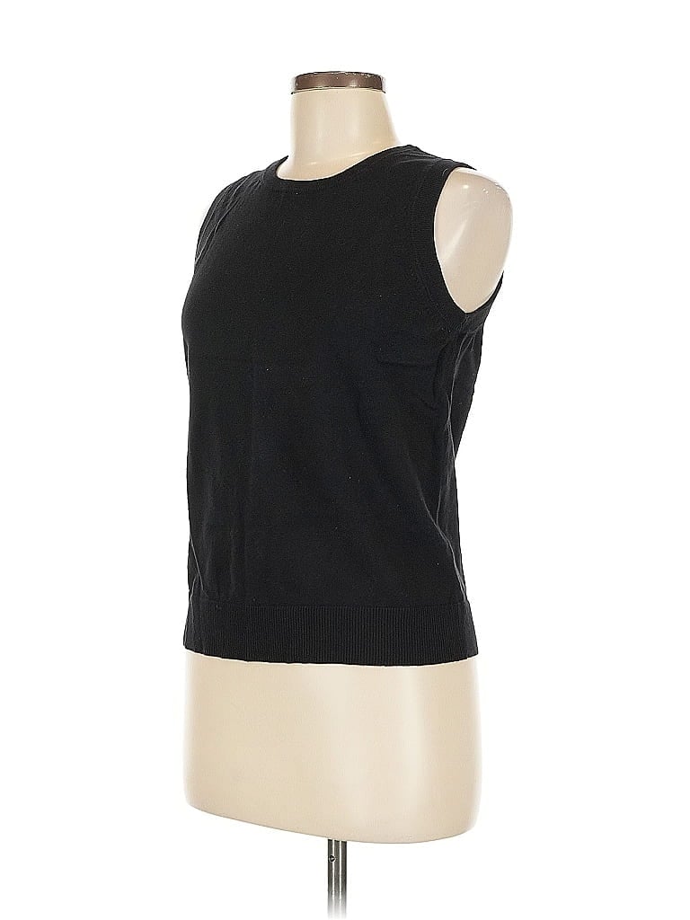 Pre-owned Liz Claiborne Career Sleeveless Top Black Boatneck Tops