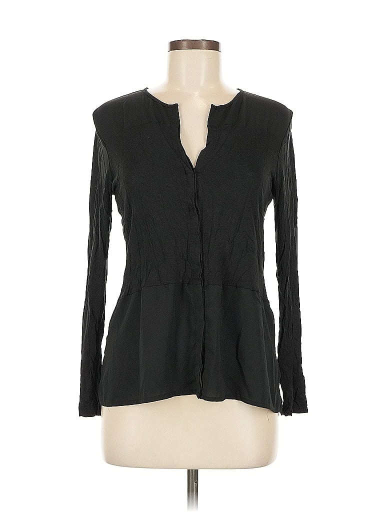 Pre-owned Crosby Long Sleeve Blouse In Black