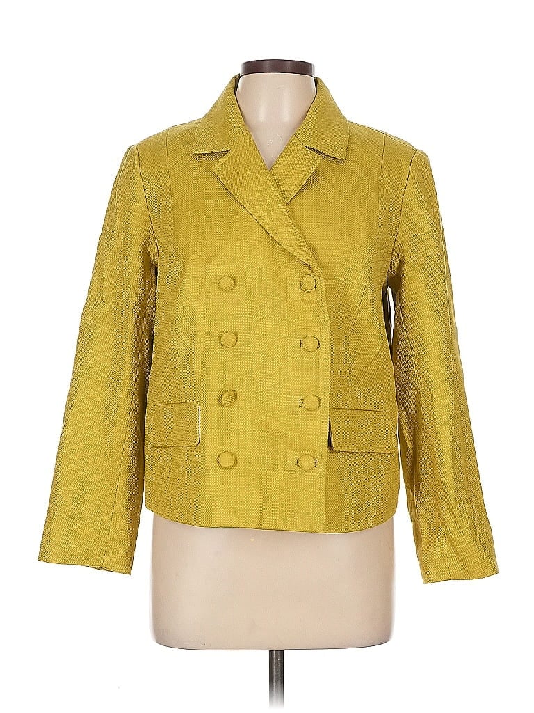 Talbots 3/4 Sleeve Top Yellow Square Neckline Tops In Yellow