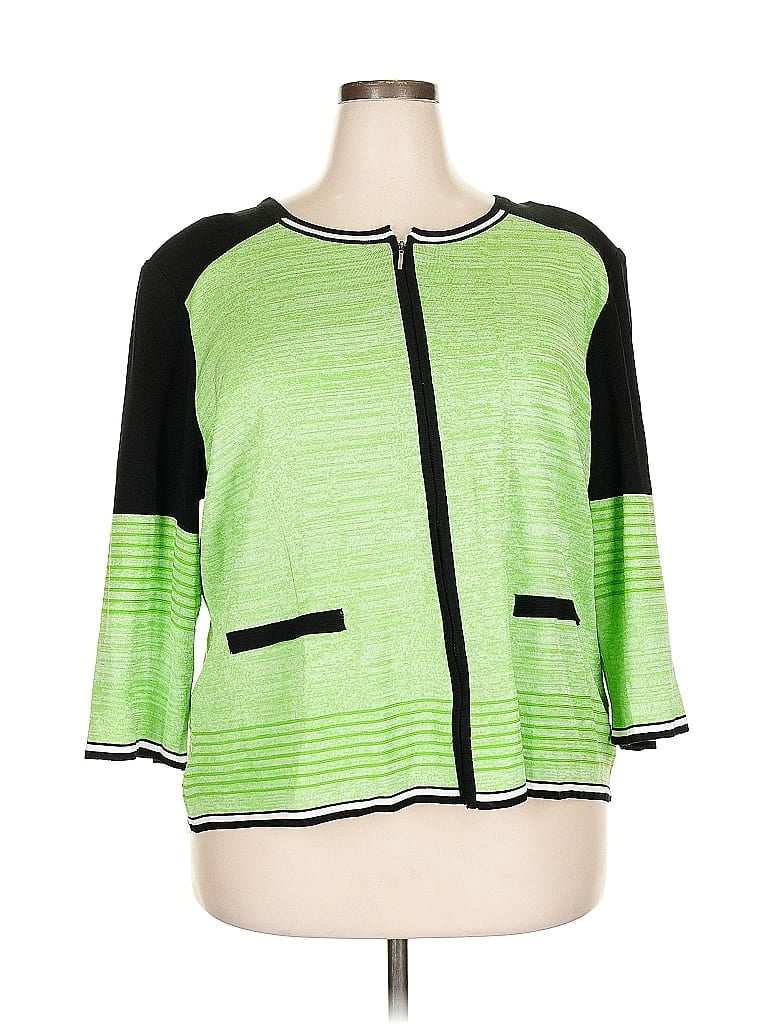 Pre-owned Ming Wang Cardigan Sweater In Green