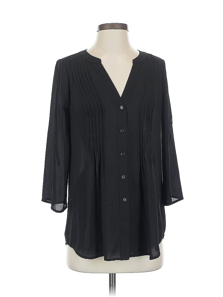 Pre-owned Bcbgmaxazria 3/4 Sleeve Blouse In Black