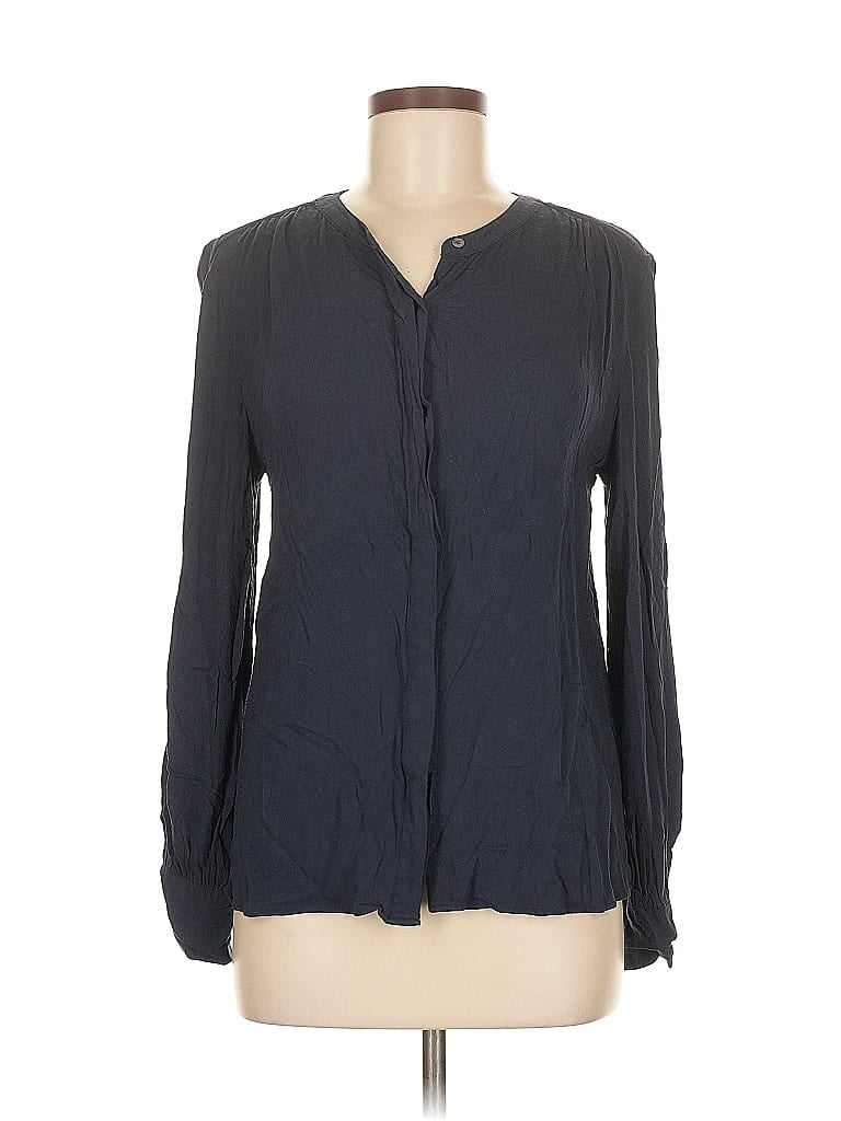 Pre-owned Banana Republic Long Sleeve Blouse In Gray