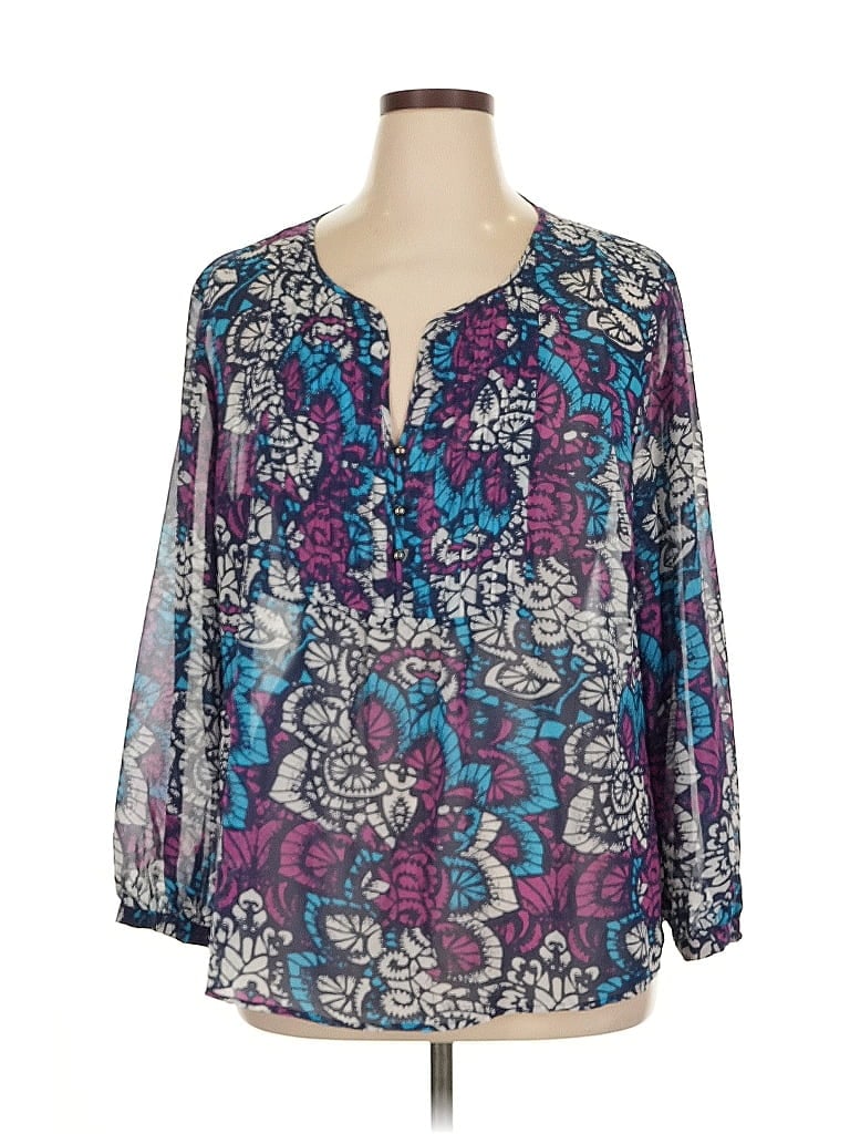 SEJOUR Pre-owned 3/4 Sleeve Blouse In Purple