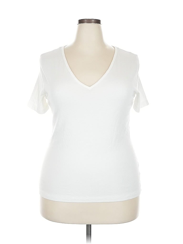 Pre-owned A New Day Short Sleeve Top White V Neck Tops