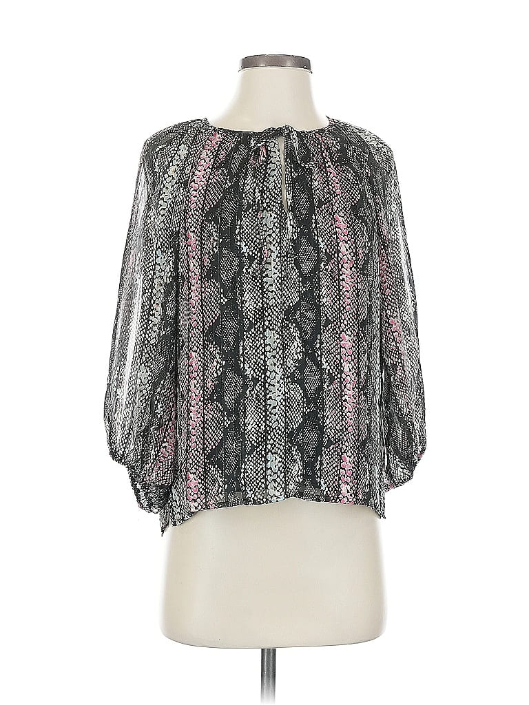 Pre-owned Veronica M 3/4 Sleeve Blouse In Gray