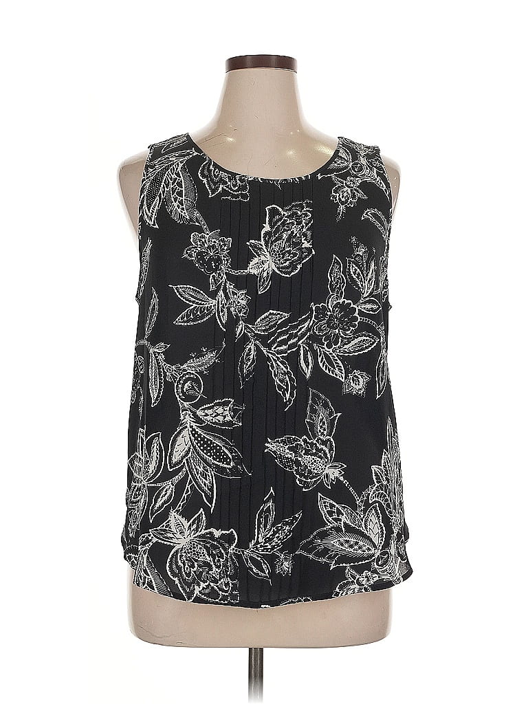Pre-owned Ann Taylor Factory Sleeveless Blouse In Black