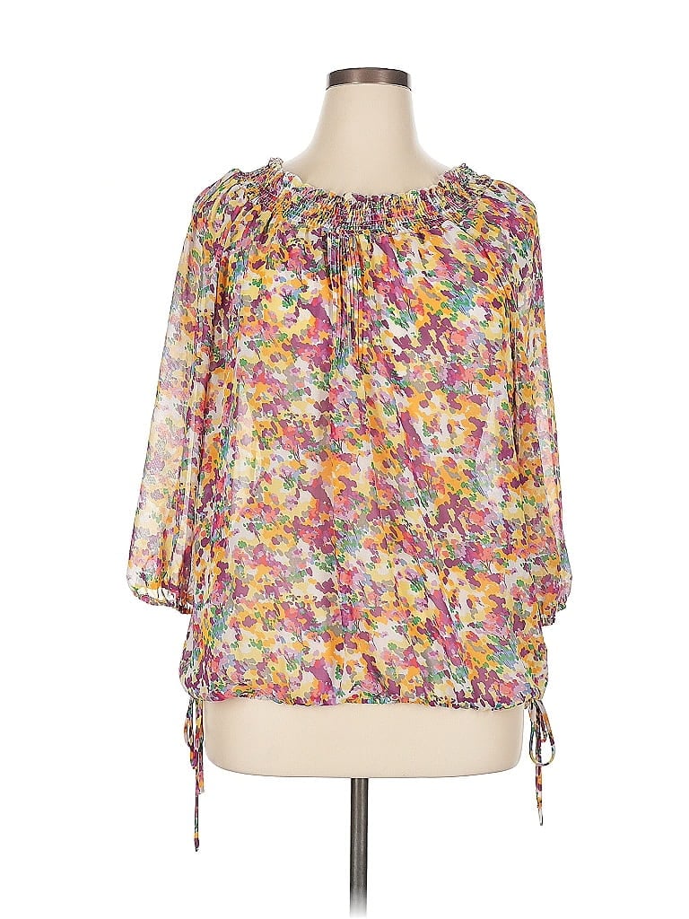 Click to view more detailed imagery on our partner's website Pre-owned Route 66 3/4 Sleeve Blouse In Yellow