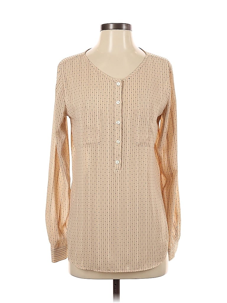 Pre-owned Ann Taylor Long Sleeve Blouse In Brown