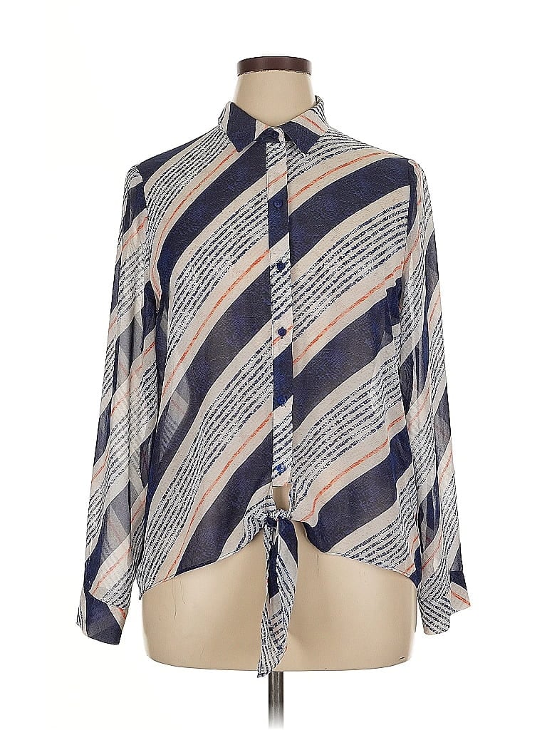 Pre-owned Laundry By Shelli Segal Long Sleeve Blouse In Blue