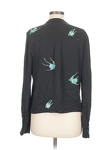 Diane von Furstenberg Long Sleeve Silk Top (view 2)