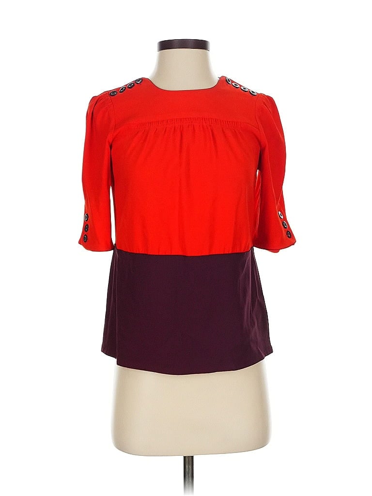 Pre-owned Marc By Marc Jacobs 3/4 Sleeve Blouse In Burgundy