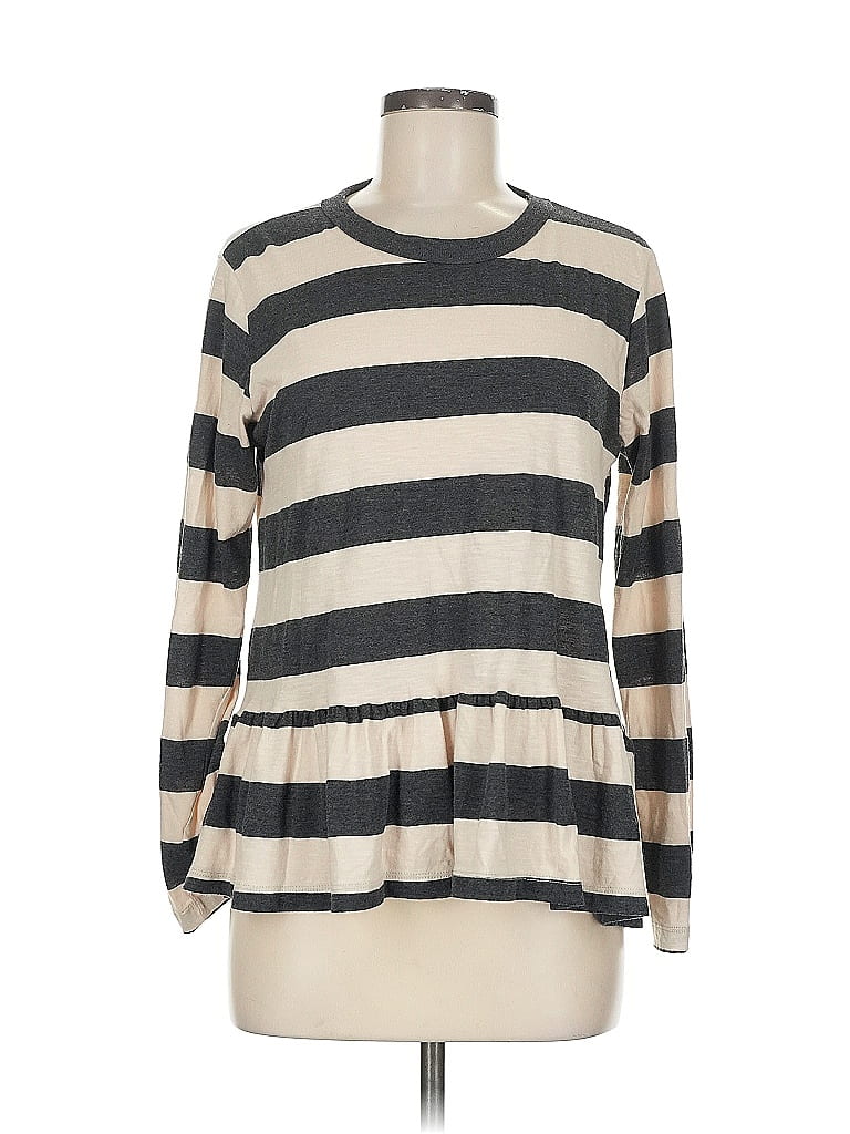 Click to view more detailed imagery on our partner's website Pre-owned Peyton Jensen Long Sleeve Top Gray Crew Neck Tops