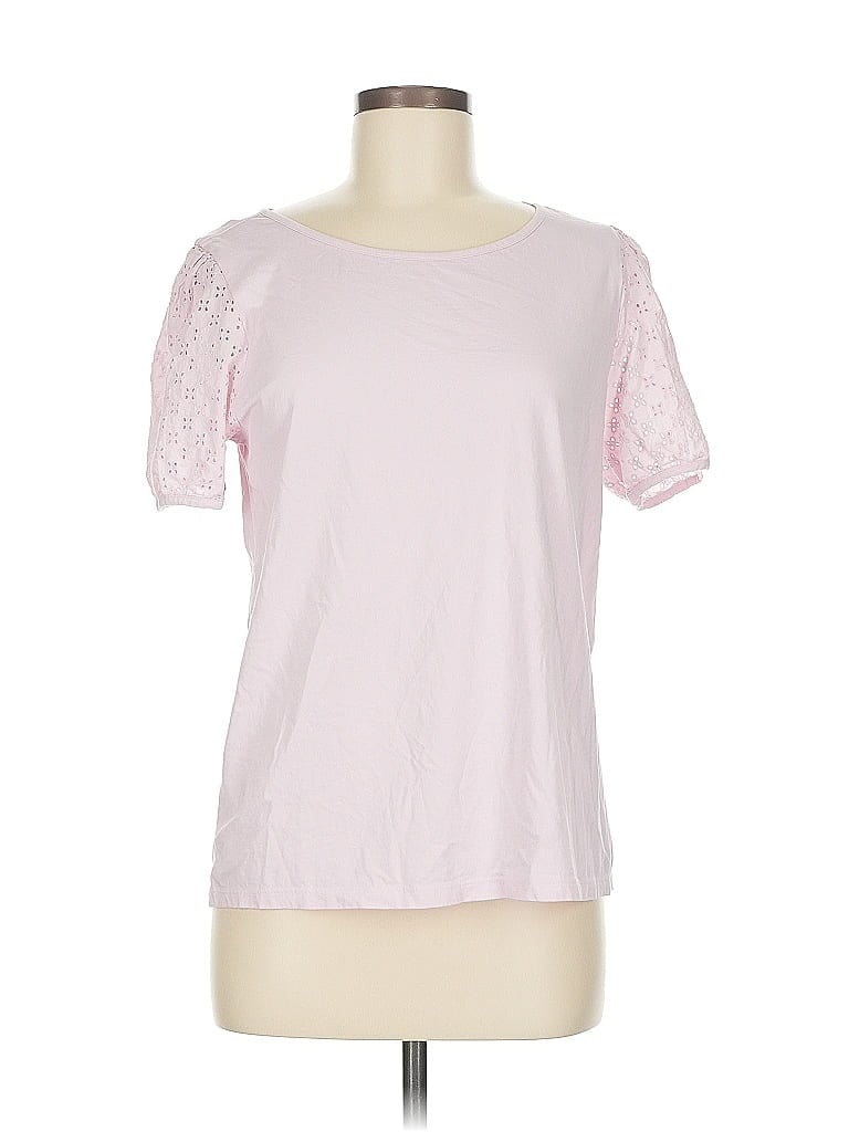 Pre-owned Talbots Outlet Short Sleeve Top Pink Square Neckline Tops