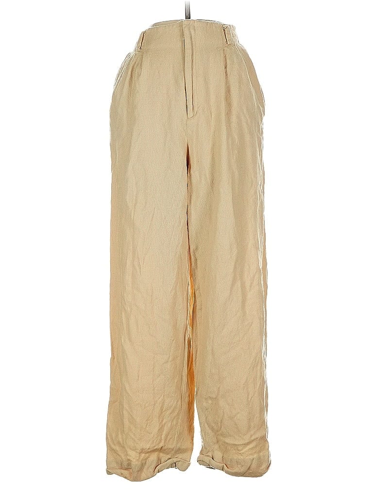 Pre-owned Linda Allard Ellen Tracy Khaki Pant In Gold