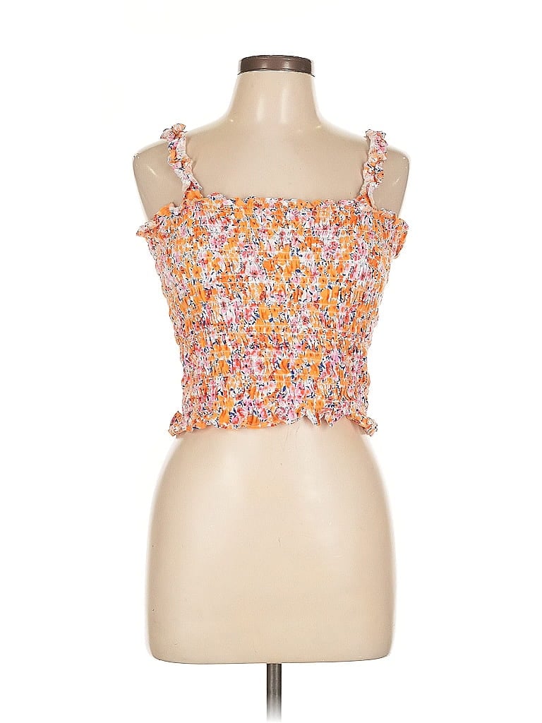 Click to view more detailed imagery on our partner's website Pre-owned Old Navy Sleeveless Top Orange Sweetheart Neckline Tops