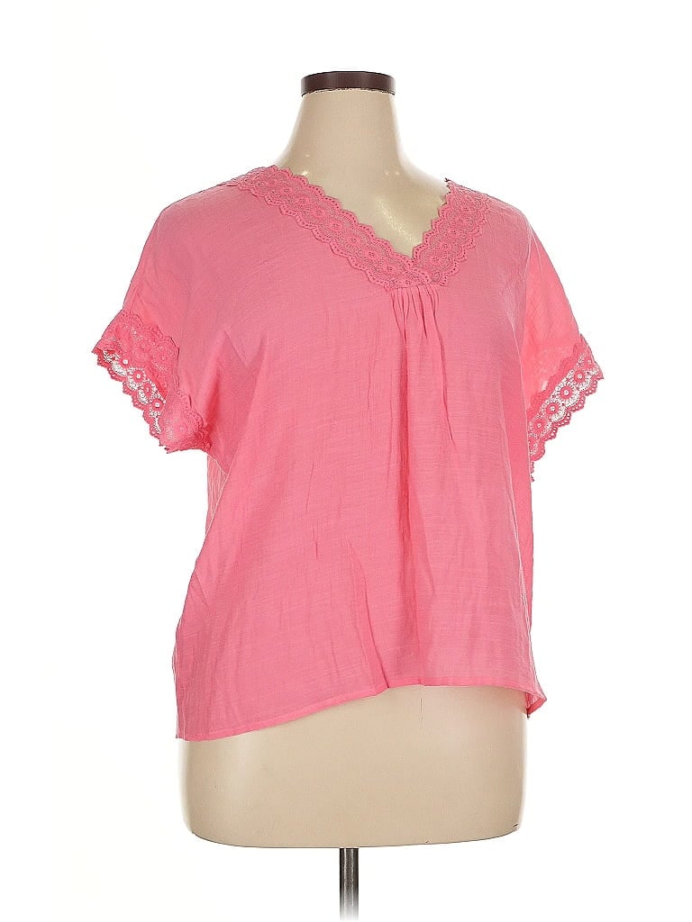 Click to view more detailed imagery on our partner's website Pre-owned Counterparts Short Sleeve Blouse In Pink