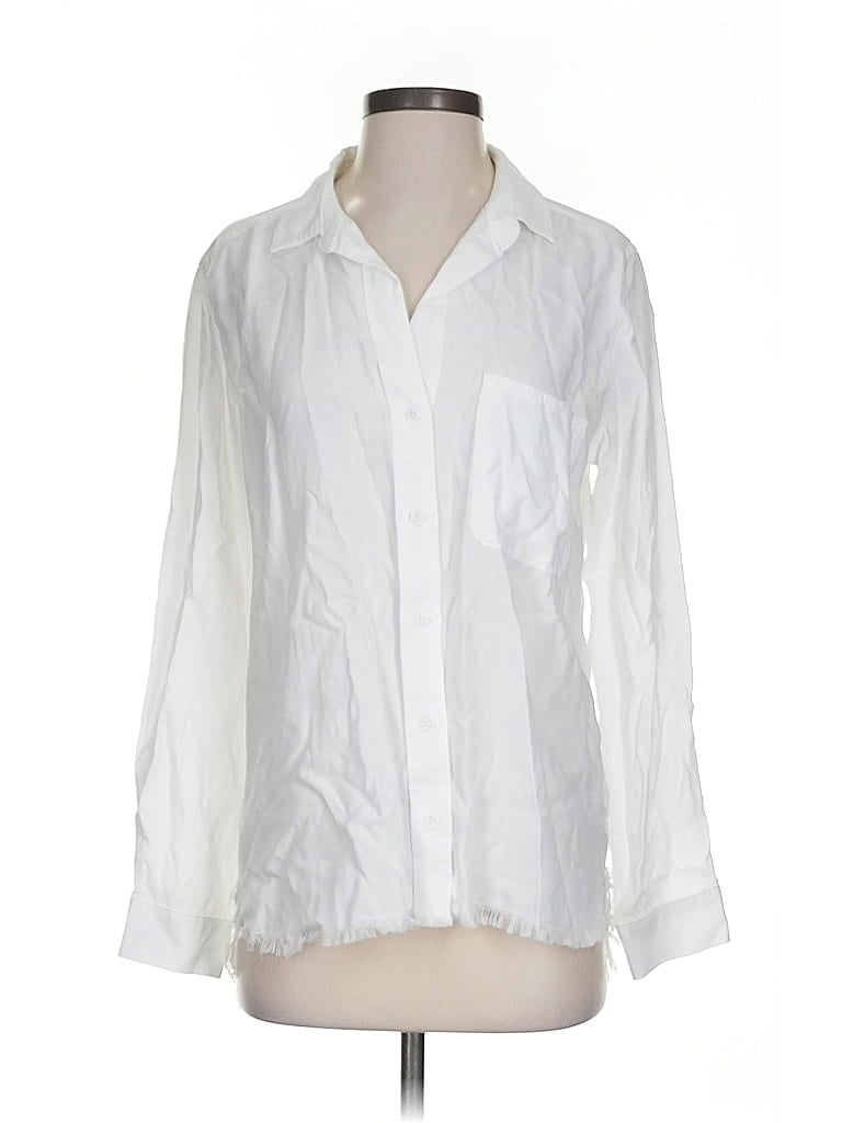 Click to view more detailed imagery on our partner's website Pre-owned Cloth & Stone 3/4 Sleeve Blouse In White