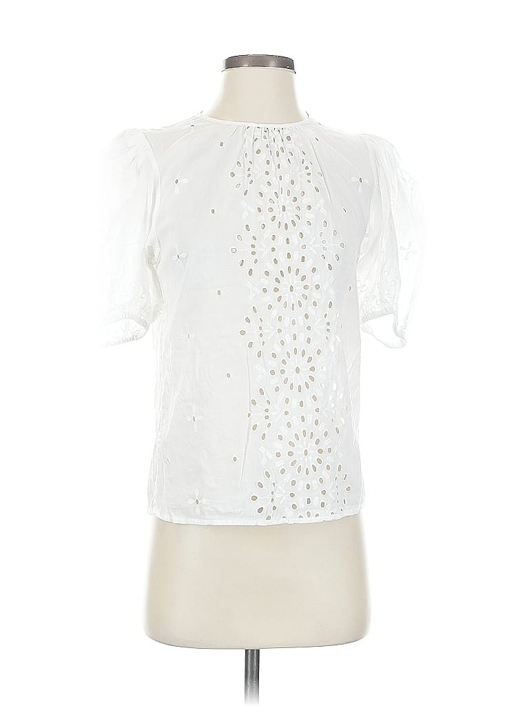 Pre-owned Express Short Sleeve Blouse In White