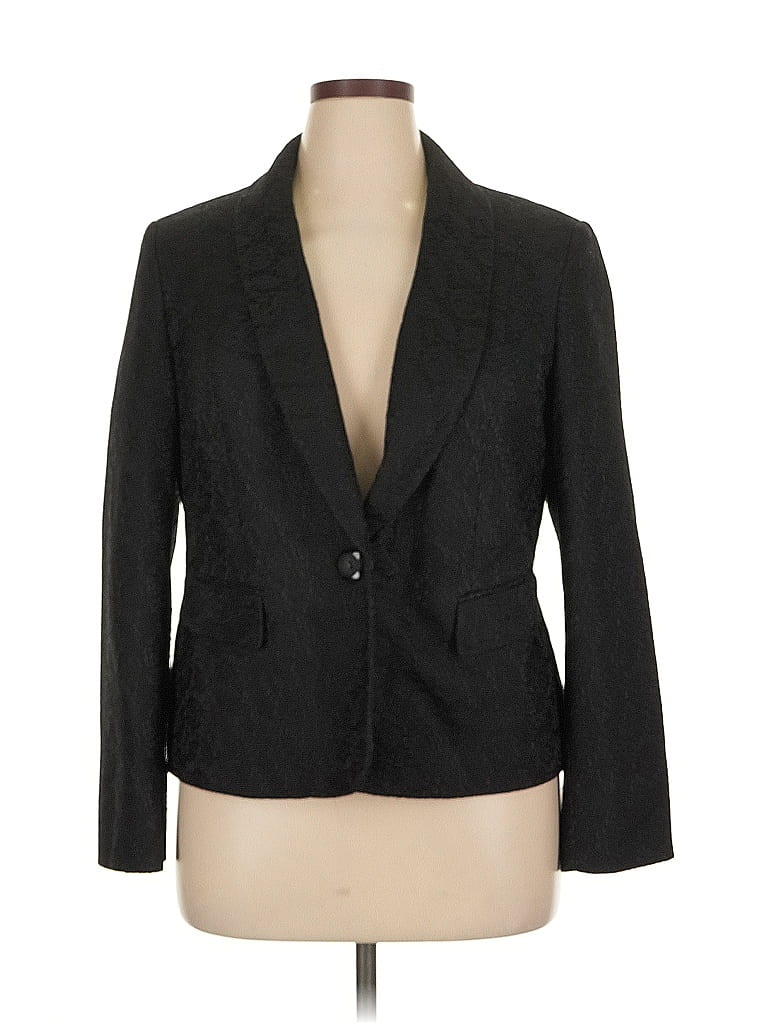 Pre-owned Black Label By Evan Picone Blazer Jacket In Black