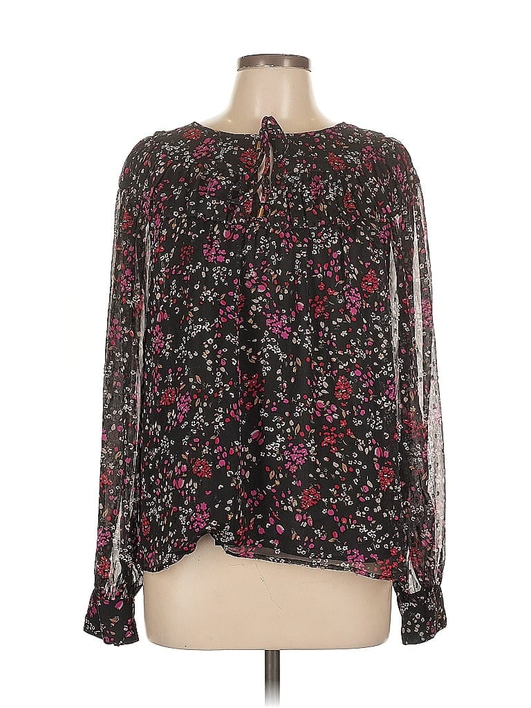 Pre-owned Ann Taylor Long Sleeve Blouse In Black