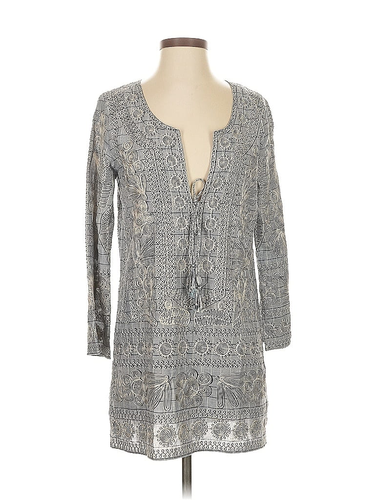 Pre-owned Calypso St Barth 3/4 Sleeve Blouse In Gray