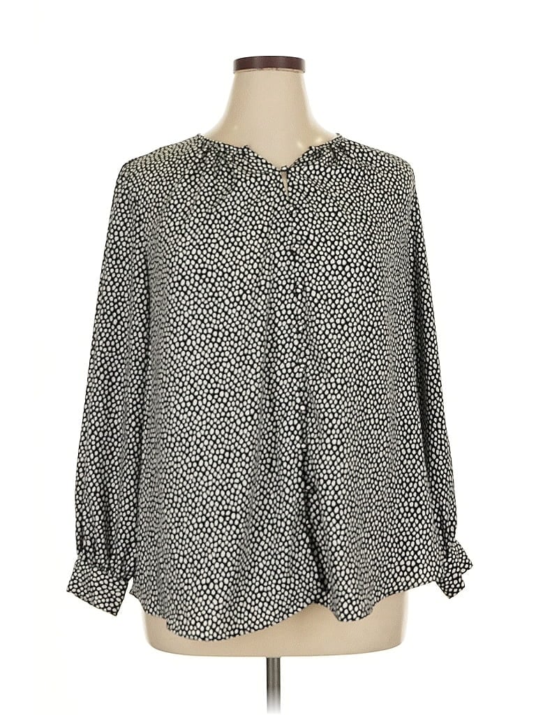 Pre-owned Nine West Long Sleeve Blouse In Gray