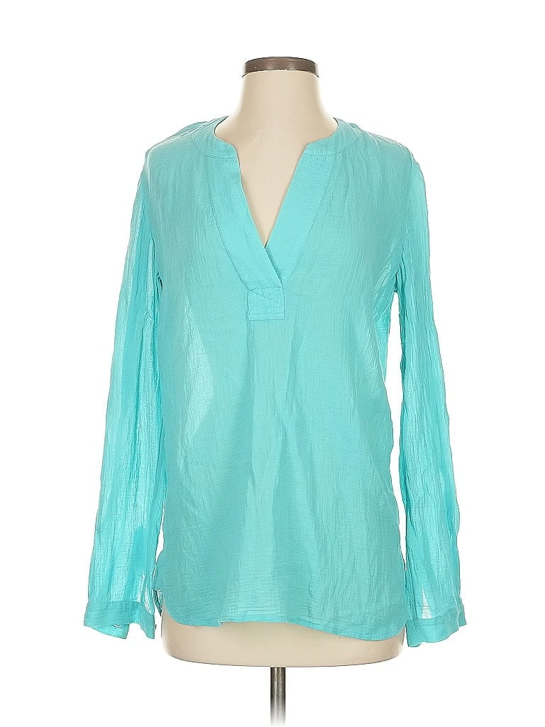 Pre-owned Diane Von Furstenberg Long Sleeve Blouse In Blue