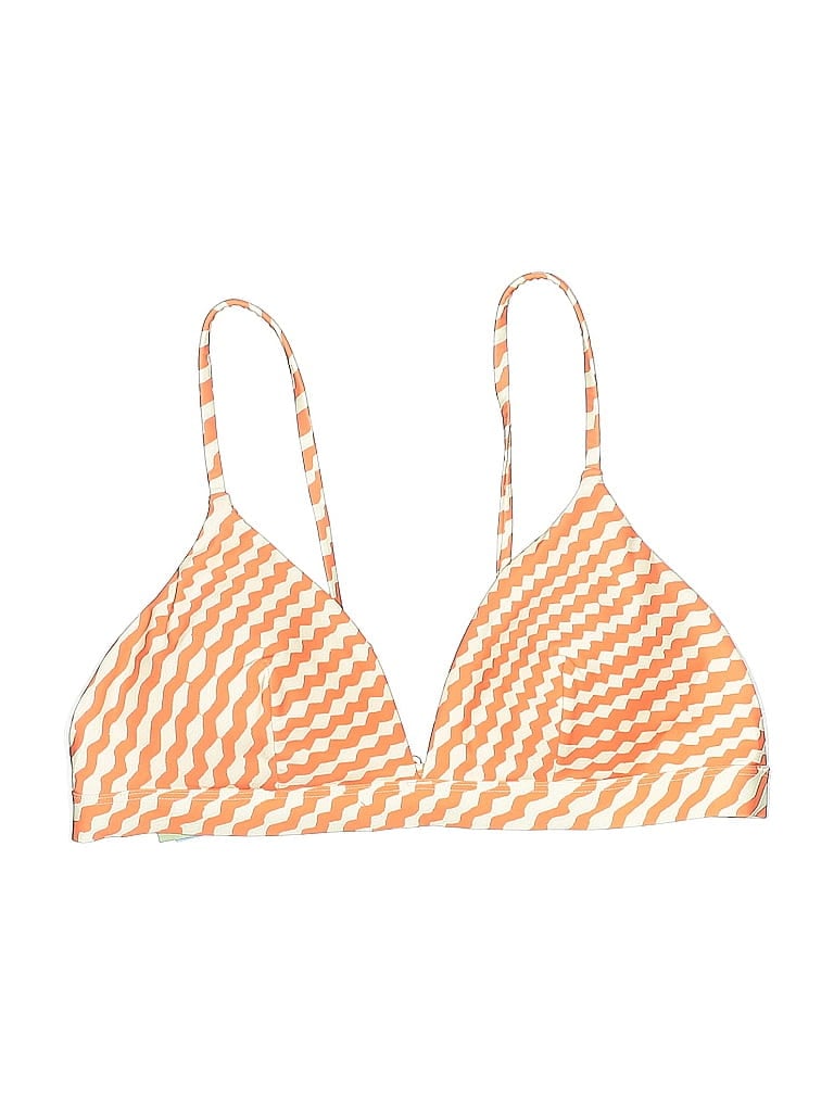H&m Swimsuit Top Orange Chevron/herringbone Pattern Swimwear In Orange
