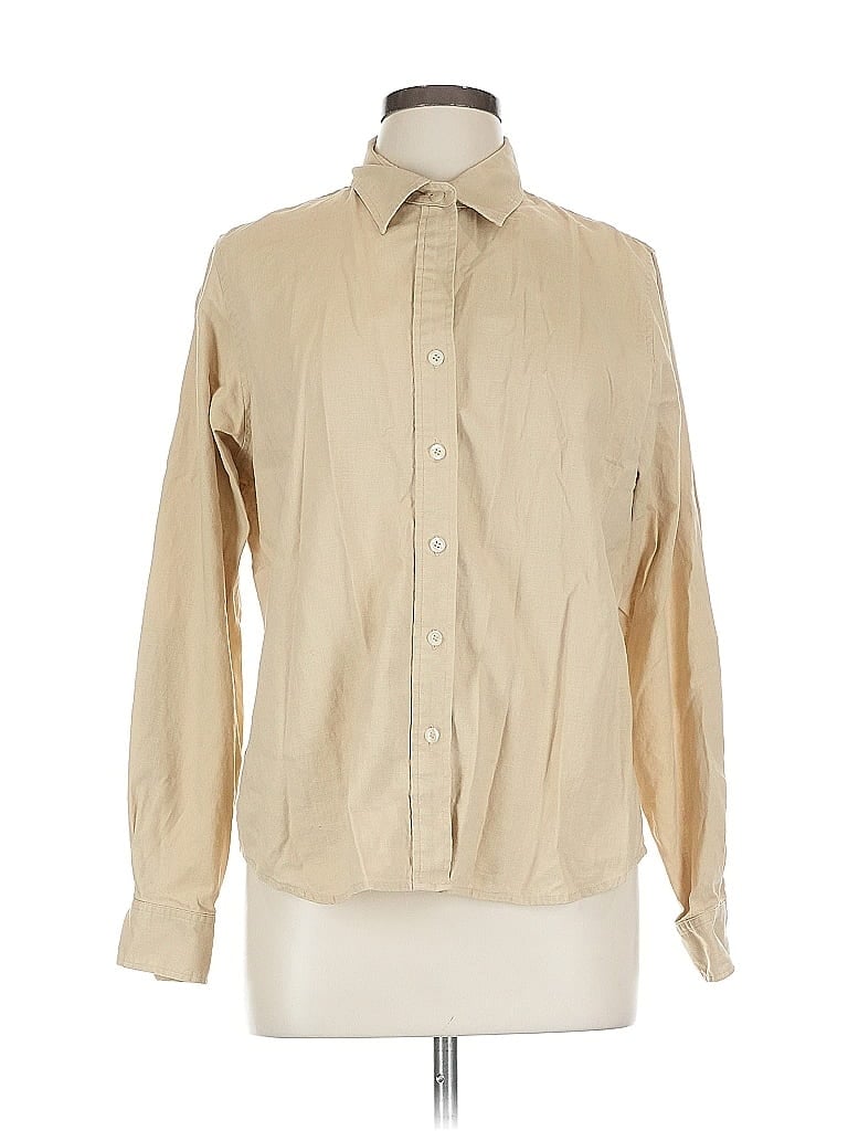 Pre-owned Jones New York Sport Long Sleeve Polo Shirt In Brown