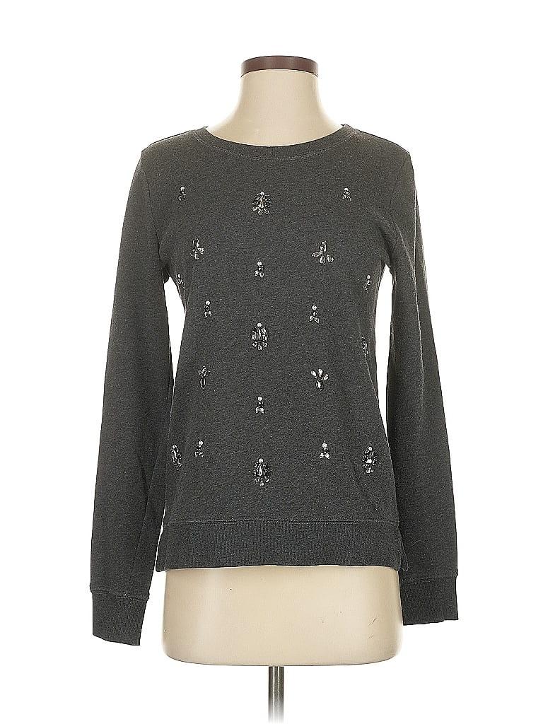 Pre-owned Ann Taylor Loft Long Sleeve T-shirt In Gray