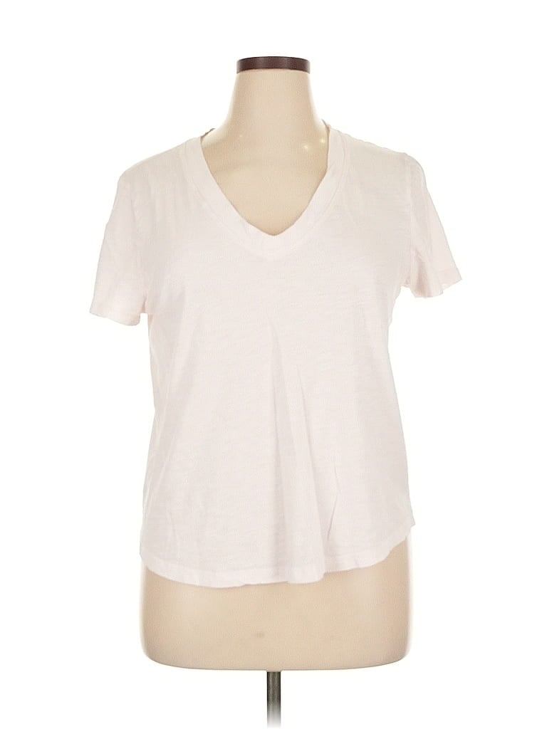 Pre-owned Ann Taylor Loft Short Sleeve T-shirt In White