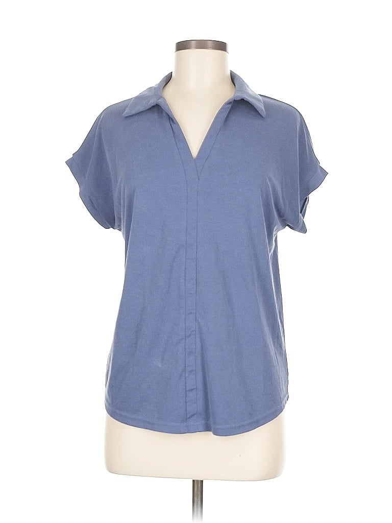 Pre-owned Assorted Brands Short Sleeve Polo Shirt In Blue