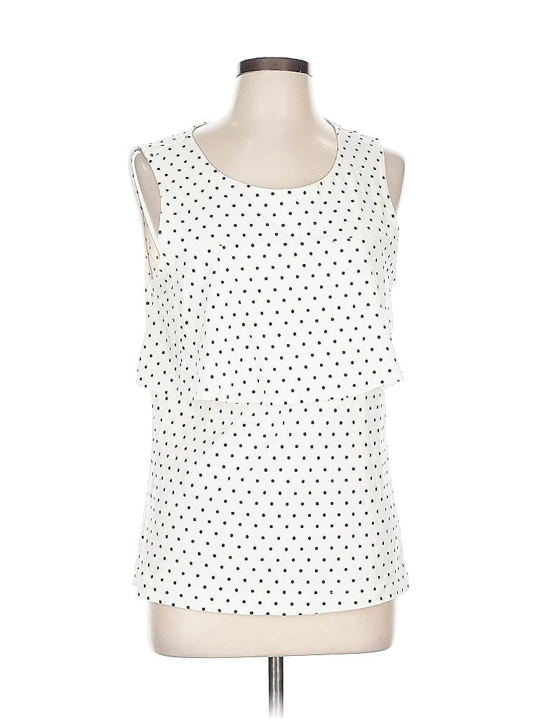 Pre-owned J.crew Factory Store Sleeveless Blouse In White