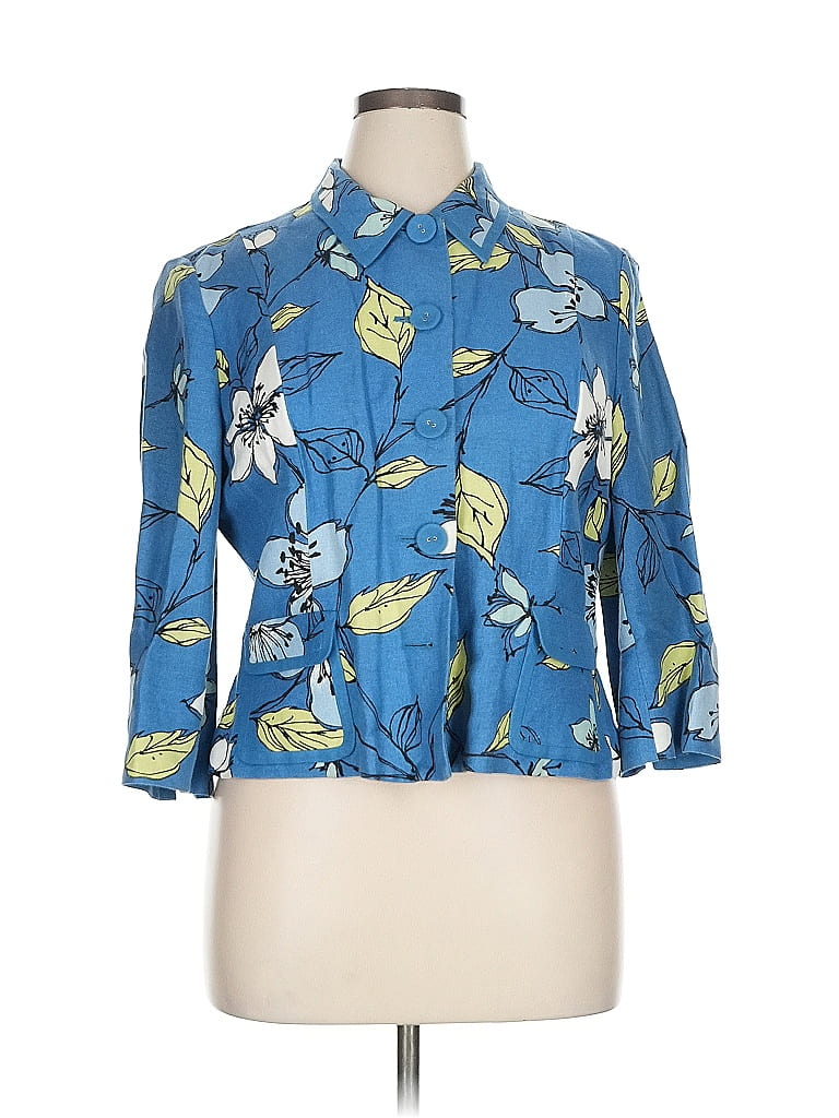 Pre-owned Emma James 3/4 Sleeve Button Down Shirt In Blue