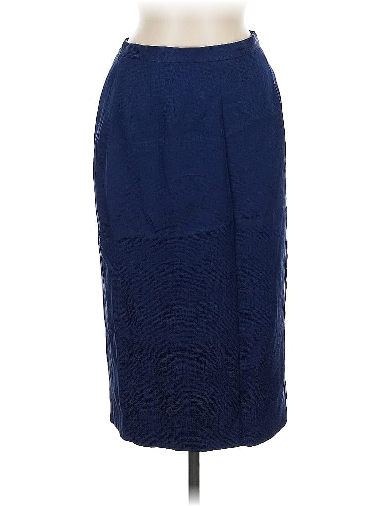 Pre-owned Unbranded Silk Skirt In Blue