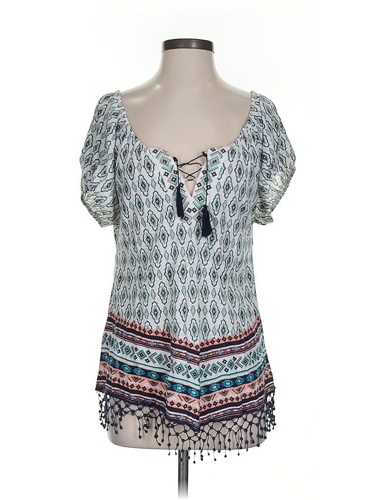 ASSORTED BRANDS Pre-owned Short Sleeve Blouse In White