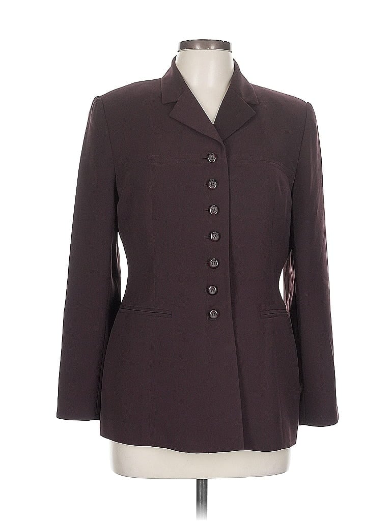 Pre-owned Albert Nipon Blazer Jacket In Burgundy