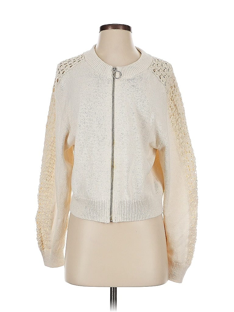 Pre-owned Zara Cardigan Sweater In White